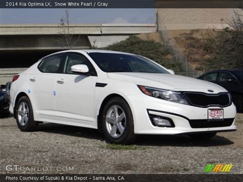 Kia optima lx at 2014 features include transmission type (automatic/ manual), engine cc type, horsepower, fuel economy (mileage), body type, steering wheels & more. Snow White Pearl - 2014 Kia Optima LX - Gray Interior ...