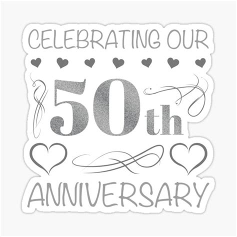Celebrating Our 50th Anniversary Sticker For Sale By Thepixelgarden
