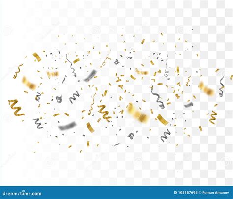 Confetti Gold And Black Luxury Festive Illustration Stock Vector