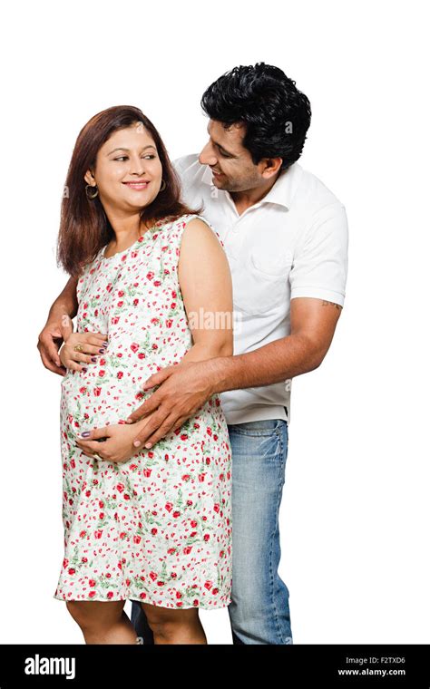 2 Indian Married Couple Pregnant Caring Stock Photo Alamy