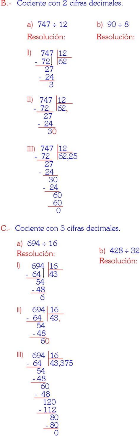 Divisiones De Dos Cifras Con Cociente Decimal Para Imprimir Images