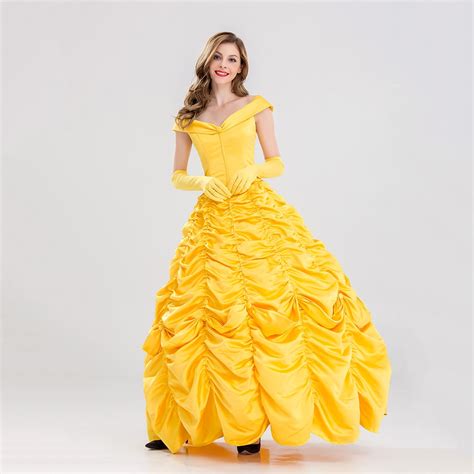 Movie Belle Beauty and the Beast Costume Adult Women Halloween Fantasia