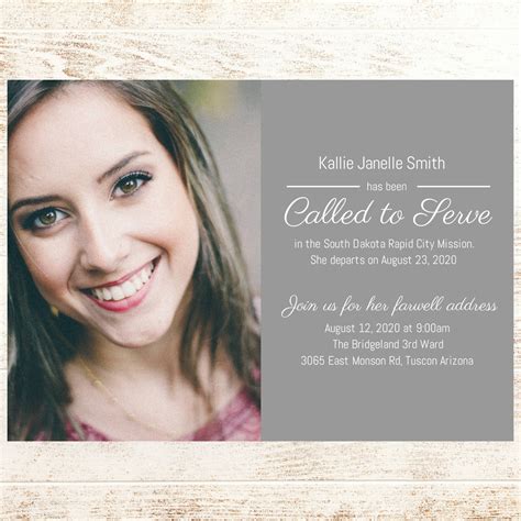 LDS MISSIONARY FAREWELL Invitation: Sister Missionary, Missionary