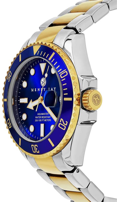 Henry Jay Mens 23k Gold Plated Two Tone Stainless Steel Specialty