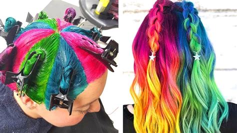 Hair Color Transformation Rainbow Hairstyles Tutorials Compilations