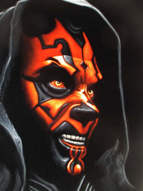 Darth Maul Portrait Star Wars The Phantom Menace Original Oil Paint