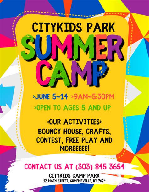 free summer camp flyer template word
