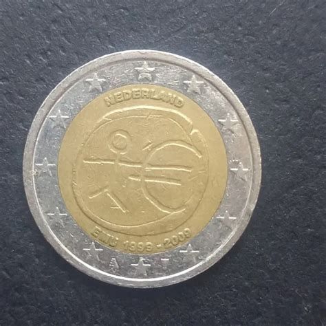 Seltene 2 Euro Münzen Fehlprägung Strichmännchen Niederlande Emu 1999