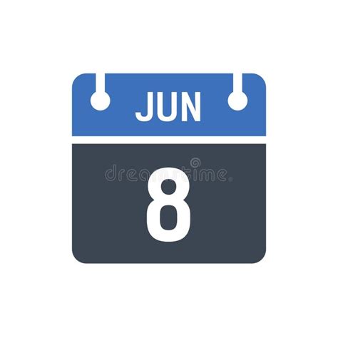 June 8 Calendar Date Interface Time Icon Web Internet Setting