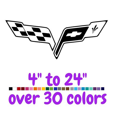 Chevrolet Corvette Vinyl Decal Custom Size Sports Stickers Usa