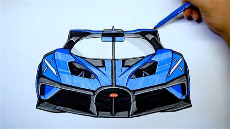 How To Draw A Car Bugatti Bolide Step By Step And Coloring