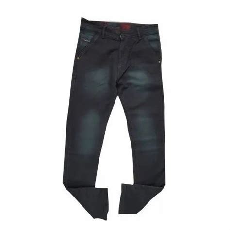 Regular Fit Casual Wear Mens Faded Black Denim Jeans Waist Size 28 34