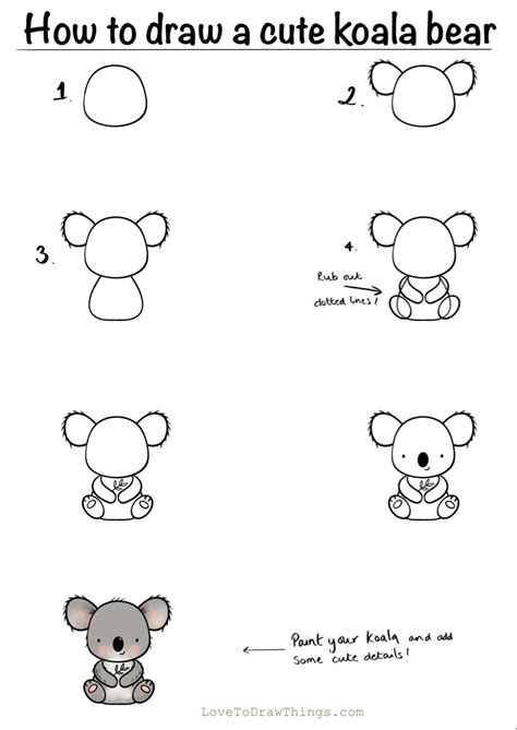 How To Draw A Koala Bear Easy Aesthetic Drawing