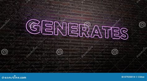 Generates Realistic Neon Sign On Brick Wall Background 3d Rendered