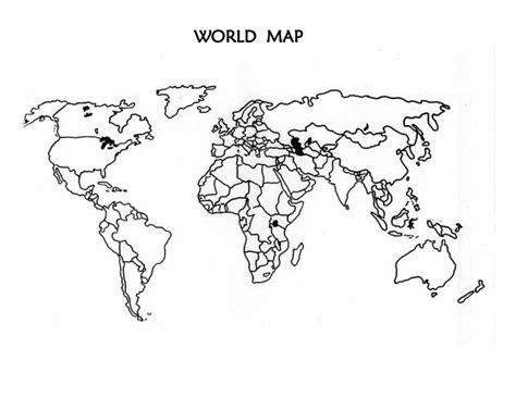 Printable Outline Map Of World With Countries