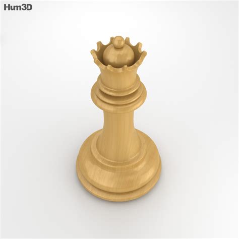 Classic Chess Queen White 3D model - Humster3D