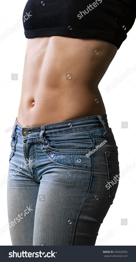 Abdominal Muscle Female Body Building Stock Photo