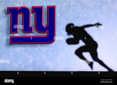 New York Giants Silhouette Of Professional American Football Player