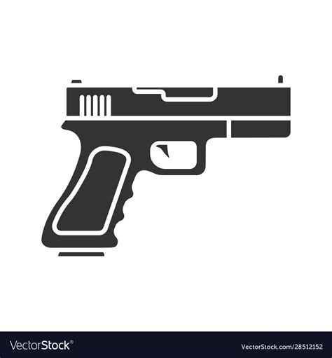 Gun Pistol Glyph Icon Royalty Free Vector Image