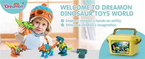 Dreamon Take Apart Dinosaur Toys For Kids With Storage Box Electric