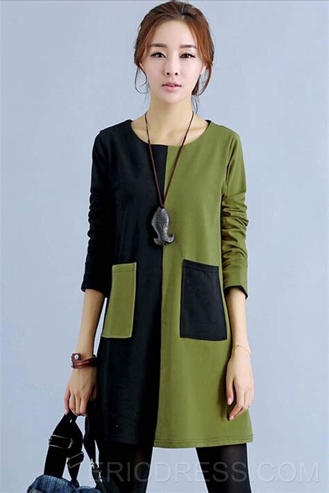 $ 22.29 Color Block Round Neck Casual Dresses | Casual dress, Shop casual dresses, Casual dresses