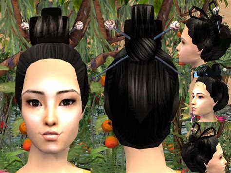 Mod The Sims Geisha Hairstyle By Request