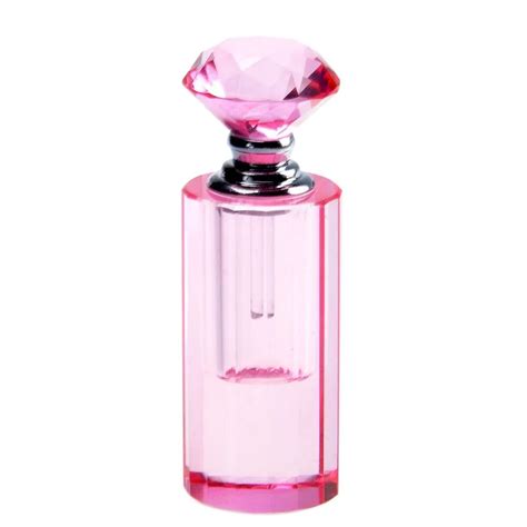 Lovely Pink Mini Empty Crystal Perfume Bottle Refillable Scent Pump