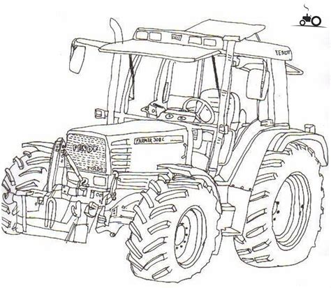 Kleurplaten Kleurplaat Trekker Tractor Trekkers Boerderij Tractors