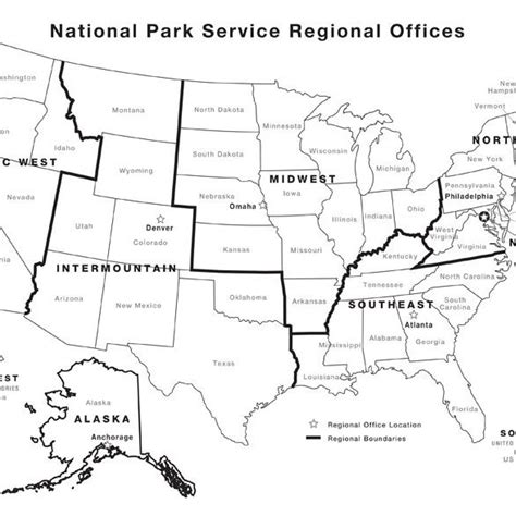 Map Showing The Seven Regions Of The Us National Park Service Images