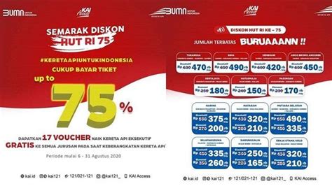 Promo Pt Kai Dalam Rangka Hut Ri Ke Berikan Diskon Tiket Hingga