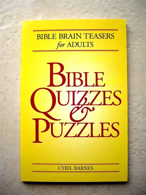 Bible Brain Teasers For Adults Bible Quizzes Puzzles Cyril Barnes