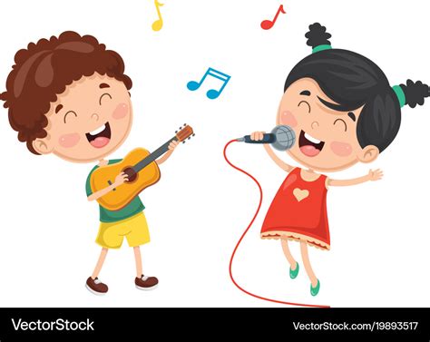 Of Kids Playing Music And Sing Royalty Free Vector Image