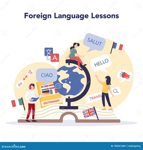 Language Learning Concept Study Foreign Languages With Native Stock