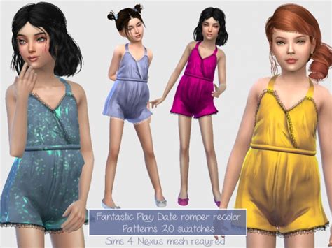 Fantastic Play Date Romper Recolor For Kids At Giulietta Sims 4 Updates