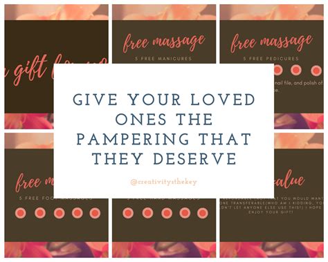 Spa Pamper T For A Special Someone Voucher Printable Etsy