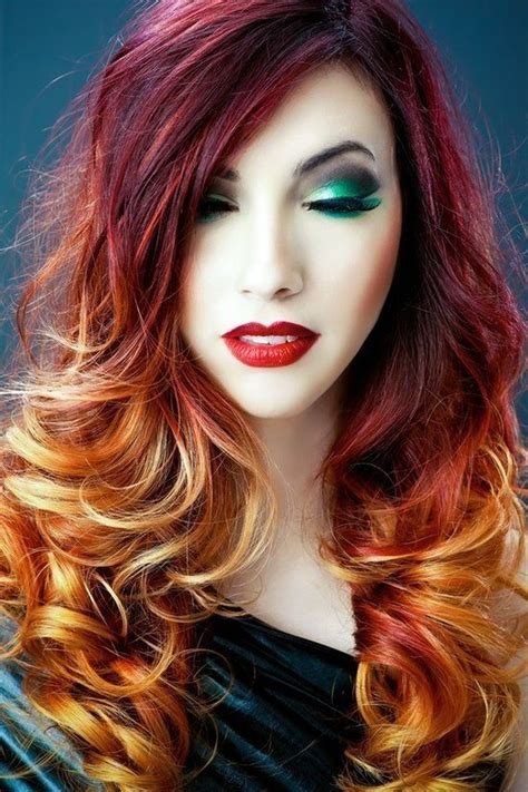 Fall Colored Ombre Hair Perfect For Halloween Halloween Hair Red