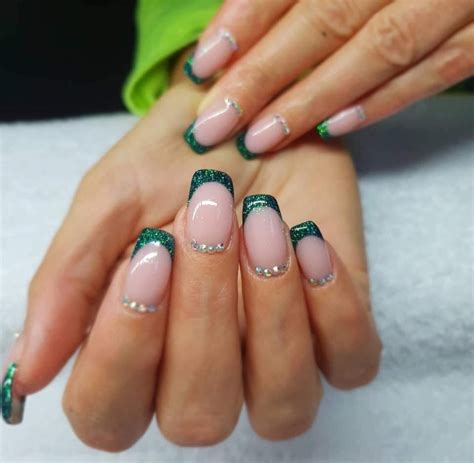 Zöld francia köröm | Nails, Disney nails, Beauty
