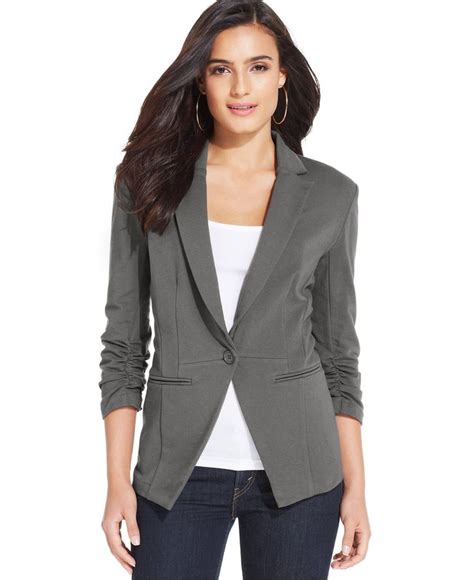 Style Co Solid Knit Fitted Blazer Only At Macy S Style Co