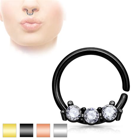 Nasenpiercing Nasenring Septum Piercing Ring Zirkonia Anhänger Clic 744