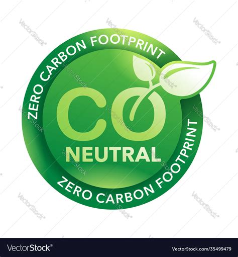 Co2 Neutral Sticker Net Zero Carbon Footprint Vector Image