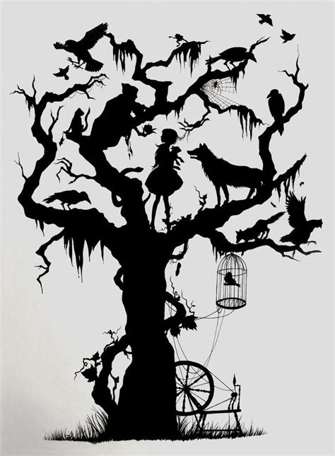 Fairy Tale Tree Silhouette Art Fairytale Art Art