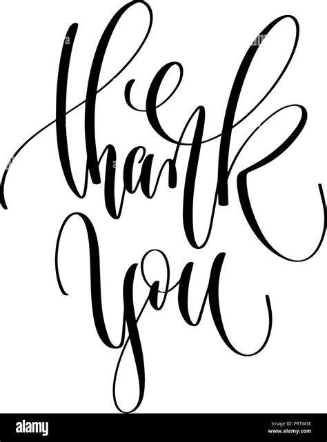 Thank You Hand Lettering Inscription Text Motivation And Insp Stock