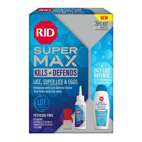 Rid Super Max Lice Treatment Kit Kills Lice And Super Lice And Eggs 247