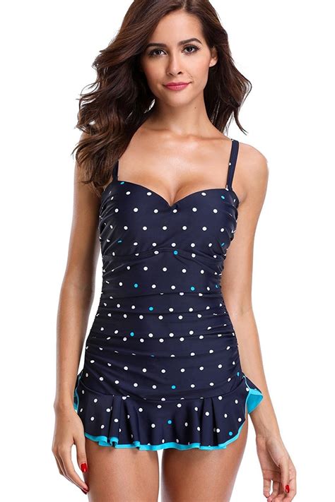 Wife of the party swimsuit bride to be swimsuit one piece bachelorette swimsuits bride bachelorette swim suit for bridesmaids (eb3342wd) modparty. Women's Polka Dot One Piece Swimsuit with Skirt Swimdress ...