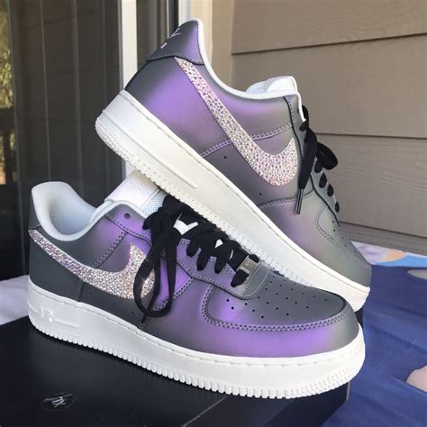 nike air force 1 iced lilac w swarovski crystals purple sneakers nike air nike air force