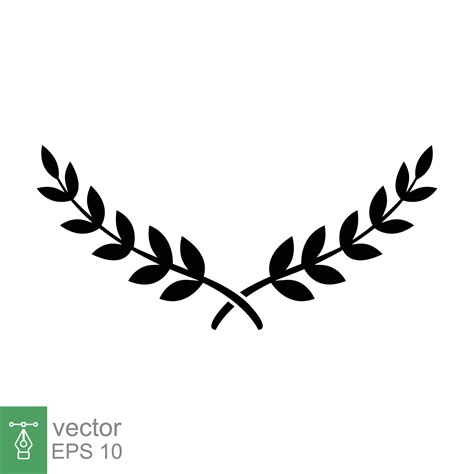 Laurel Wreath Icon Simple Solid Style Symbol Of Victory Winner