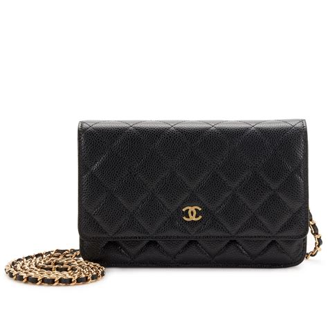 Chanel Black Quilted Caviar Wallet On Chain Woc Gold Hardware 2022