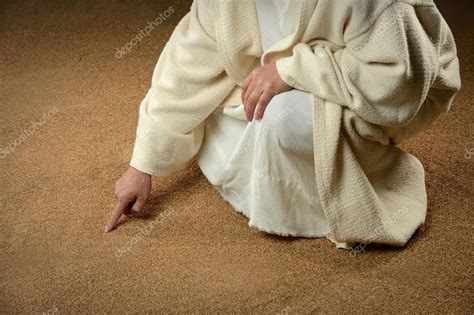 Jesus Writing In The Sand — Stock Photo © Ginosphotos1 18415331