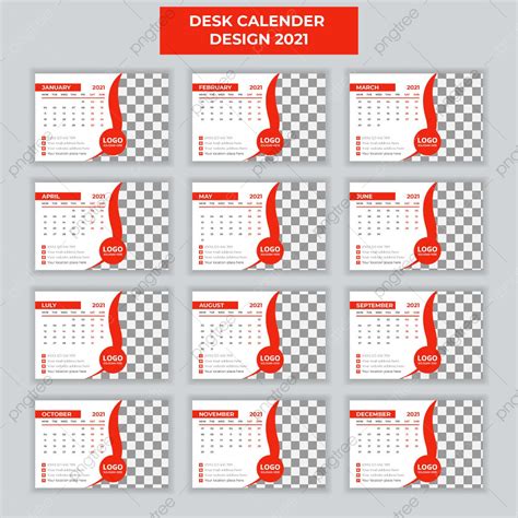 Gambar Desain Kalender Meja 2021 Bergaya Minimalis Minggu Dimulai Pada
