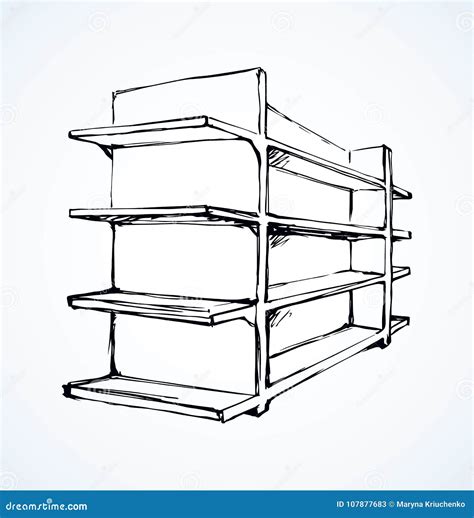 Store Rack Vector Drawing Stock Vector Illustration Of Equipment
